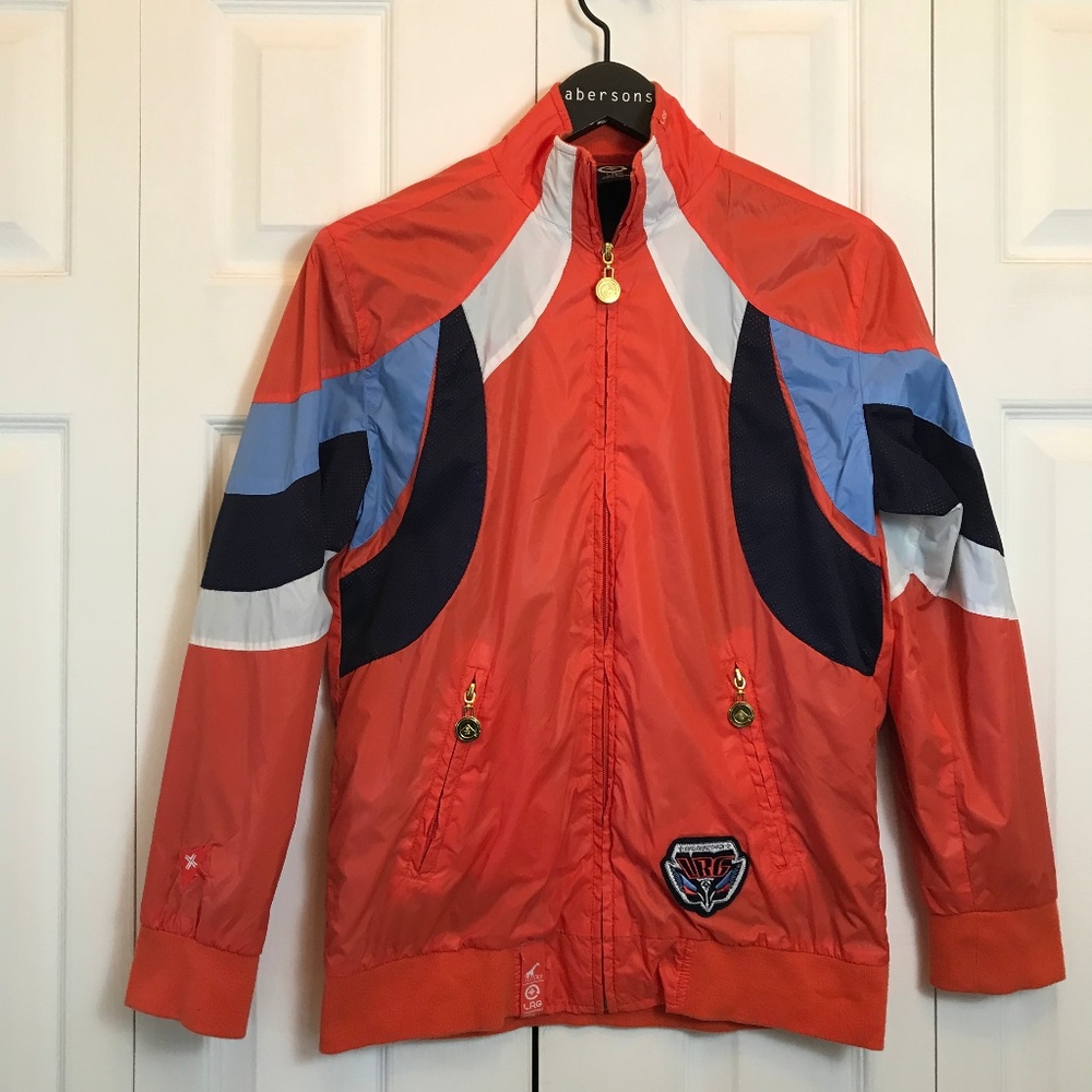 "LRG" Brand Boys Orange Windbreaker Jacket sz L